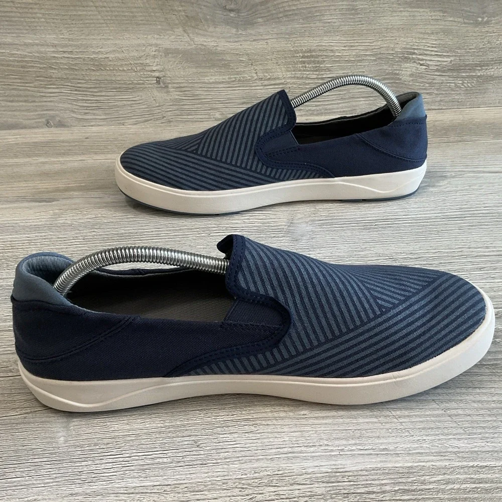 Olukai Mens LAE'AHI LOLE Trench Blue Canvas Slip On Shoes Sneakers Size 11